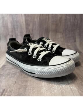 Converse Shoreline Slip On Velvet Shoes Women's Sz 5 Black Sneakers 559358F